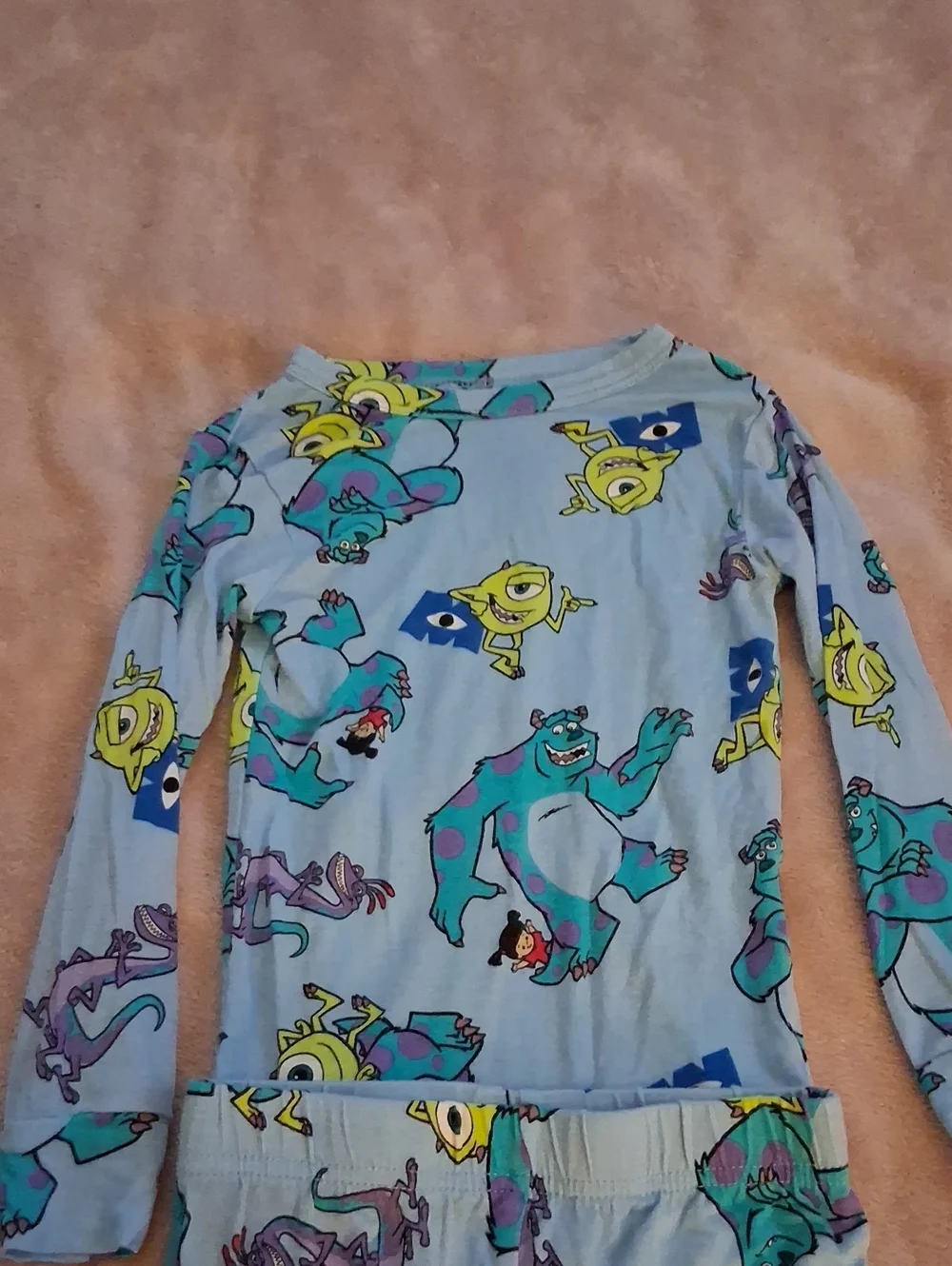 Kids Blue Monsters-Inc Character Two -Piece -Pajamas
